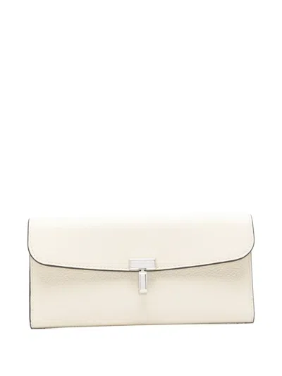 Totême T-lock Leather Wallet In Blue