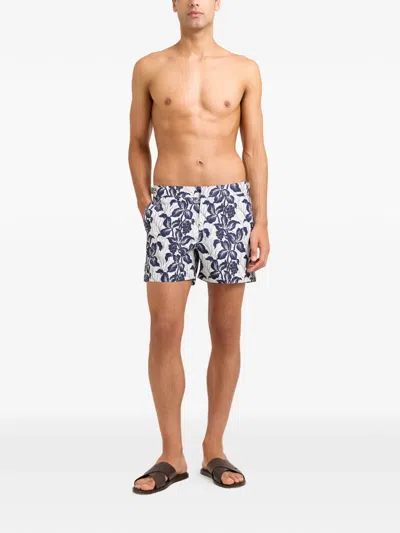Orlebar Brown Setter Floral Swim Shorts In Blue