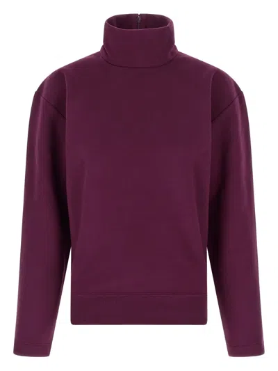 Saint Laurent Mandarin Collar Padded Sweatshirt In Purple