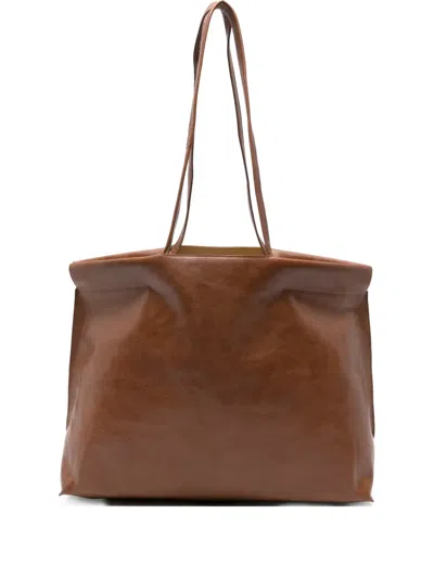 Bea Mombaers Leather Tote Bag In Brown