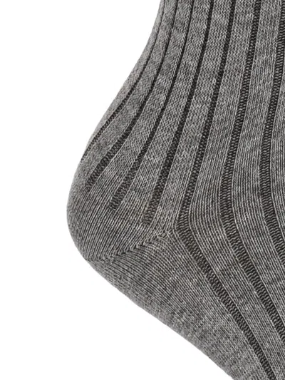 Attico Ribbed Knee-high Socks In Gray