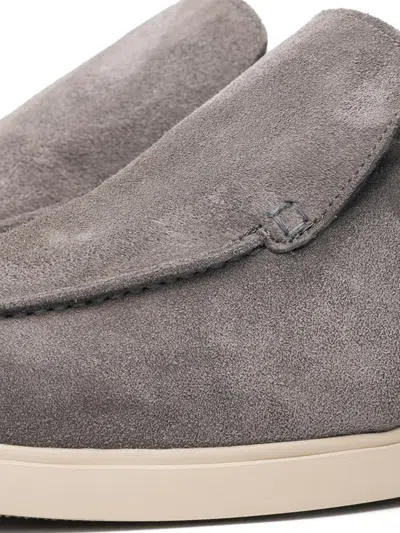 Poche Paris Shearling Trim Loafers In Gray