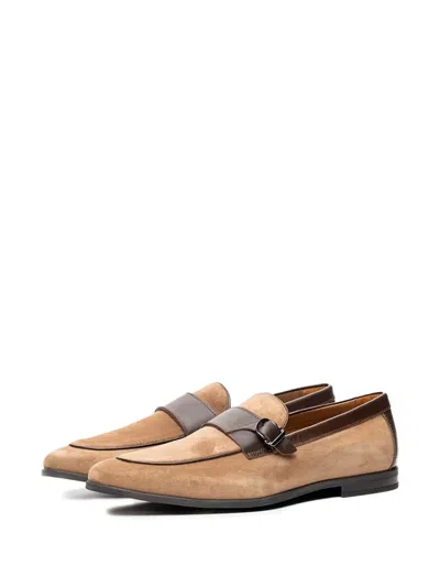 Poche Paris Buckle Strap Loafers In Brown