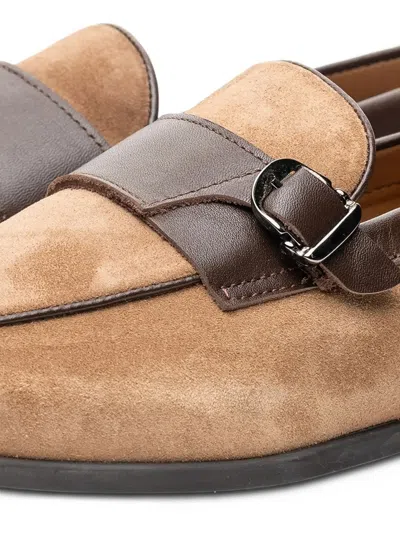 Poche Paris Buckle Strap Loafers In Brown