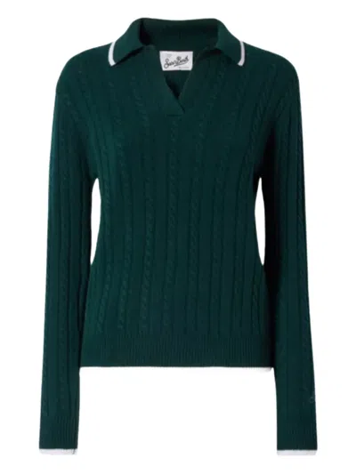 Mc2 Saint Barth Clichy Cable-knit Sweater In Green