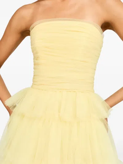 Jenny Packham Adore Tiered Bow Gown In Yellow