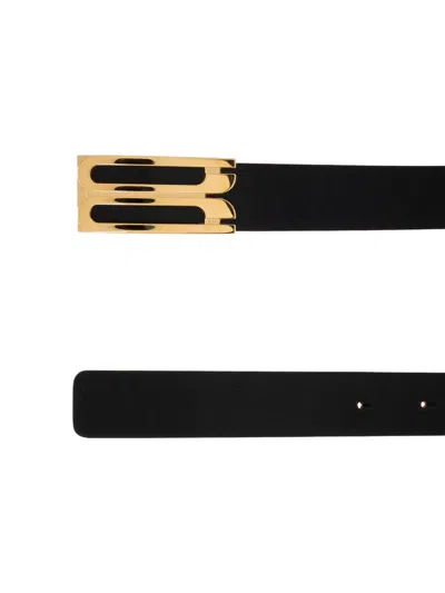 Victoria Beckham Logo-buckle Leather Belt In Brown