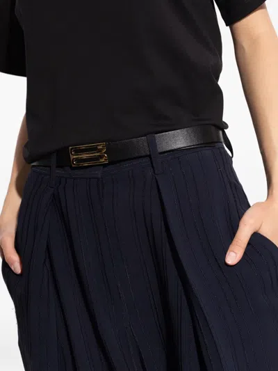 Victoria Beckham Logo-buckle Leather Belt In Brown
