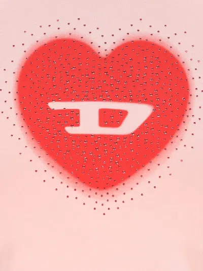 Diesel Logo-print Short-sleeve T-shirt In Pink