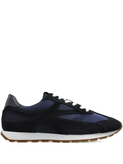 Anine Bing Lace-up Panelled Suede Sneakers In Blue