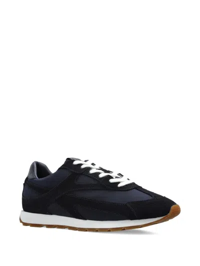 Anine Bing Lace-up Panelled Suede Sneakers In Blue