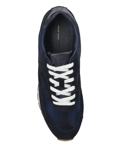 Anine Bing Lace-up Panelled Suede Sneakers In Blue