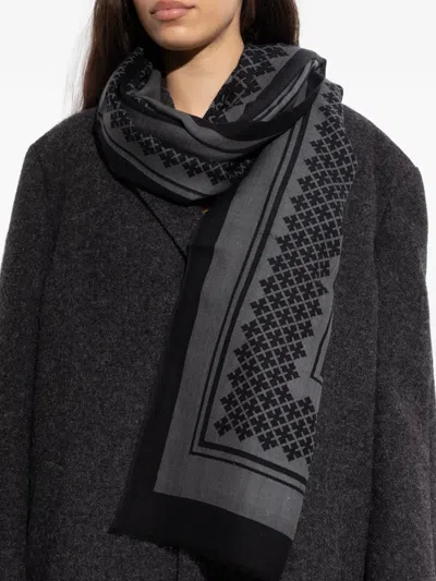 By Malene Birger Geometric-pattern Scarf In Brown