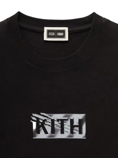 Kith X Marvel Logo-print T-shirt In Black