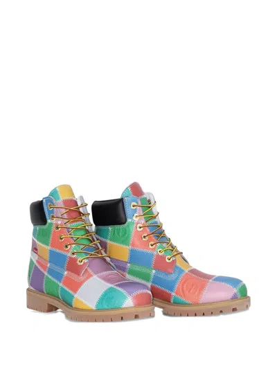 Timberland Patchwork Boots In Blue