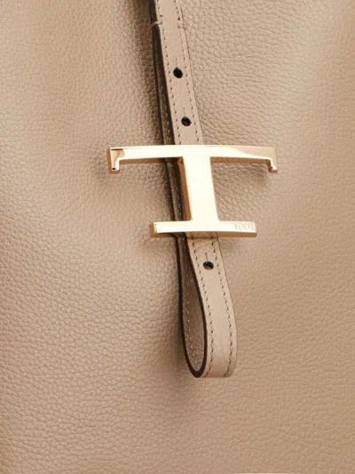 Tod's Mini T Timeless Bucket Bag In Brown