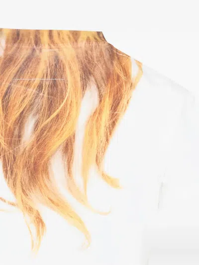 Mm6 Maison Margiela Patterned Crewneck T-shirt In White