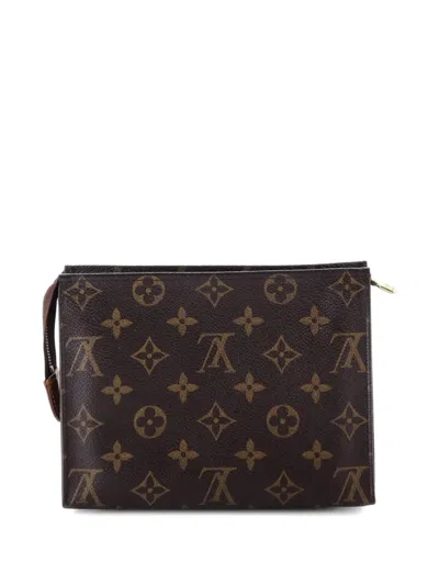 Pre-owned Louis Vuitton Toiletry Monogram Canvas 19 Pouch In Brown