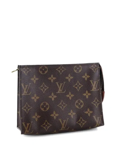 Pre-owned Louis Vuitton Toiletry Monogram Canvas 19 Pouch In Brown