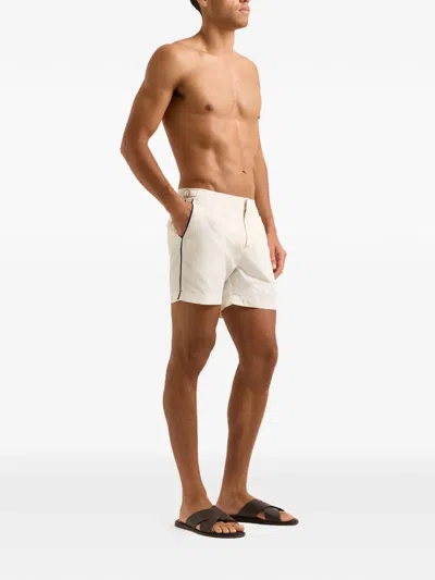 Orlebar Brown Bulldog Side-pockets Swim Shorts In Neutral