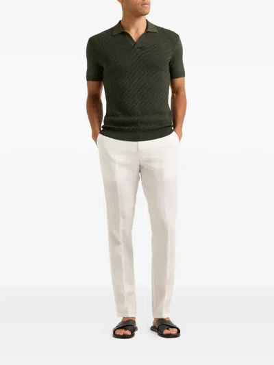 Orlebar Brown Mens Dark Herbal Green Horton 2-tone Jacquard Silk And Cotton Polo Shirt Xl In Green