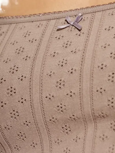 Jw Anderson Bow-detail Open-work Tank Top In Neutral