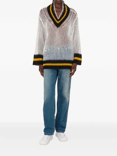 Moschino Pullover Aus Einer Alpakamischung In White