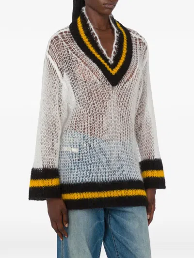 Moschino Pullover Aus Einer Alpakamischung In White