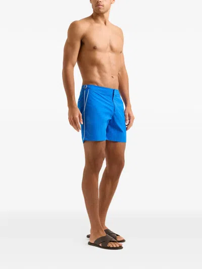 Orlebar Brown Bulldog Piped-trim Swim Shorts In Blue