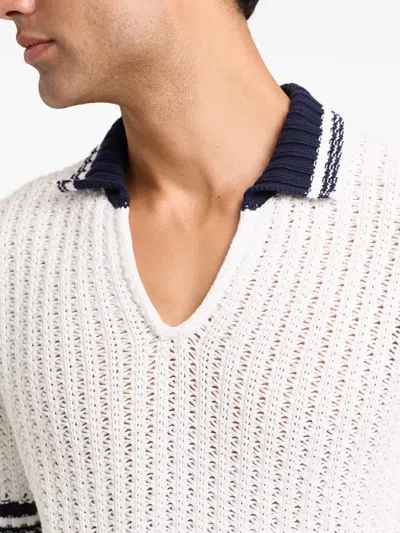 Orlebar Brown Swift Crocheted Organic Cotton Polo Shirt In Neutral