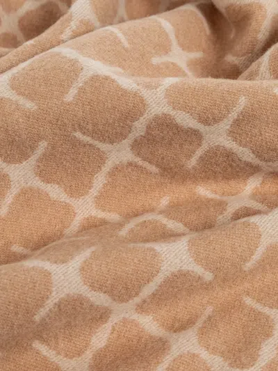 By Malene Birger Geometric-pattern Fringed Scarf In Brown