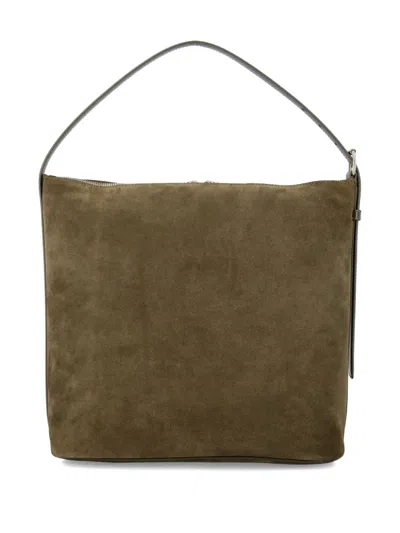 Apc Vera Suede Shoulder Bag With Adjustable Strap In Green