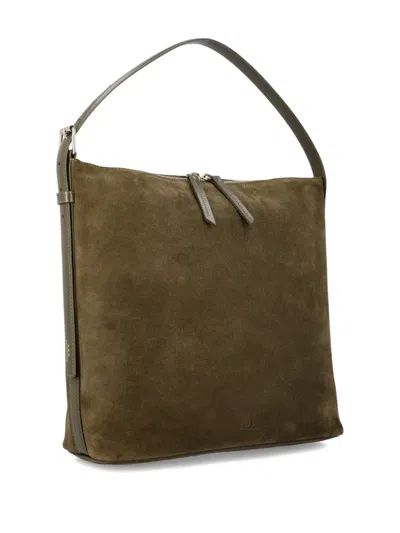 Apc Vera Suede Shoulder Bag With Adjustable Strap In Green