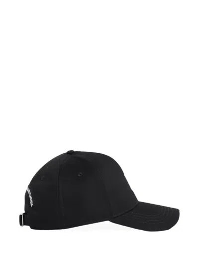 Dsquared2 Structured Black Baseball Cap Embroidered Logo In Black