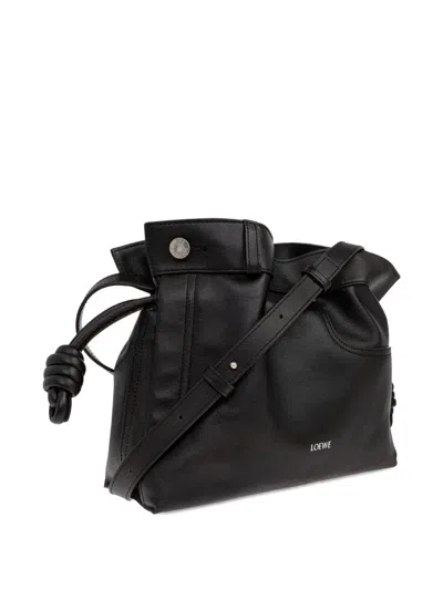 Loewe Leather Jean-detail Flamenco Clutch Bag In Black