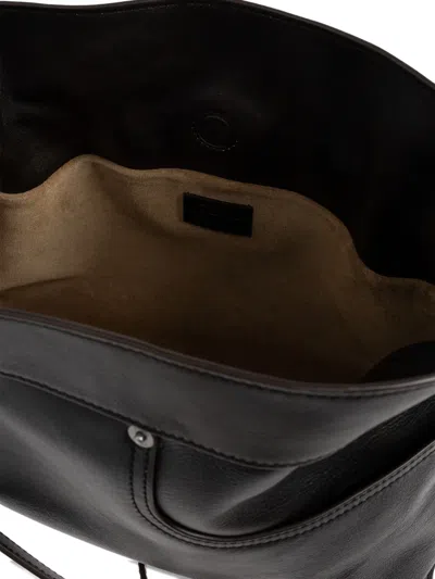 Loewe Leather Jean-detail Flamenco Clutch Bag In Black