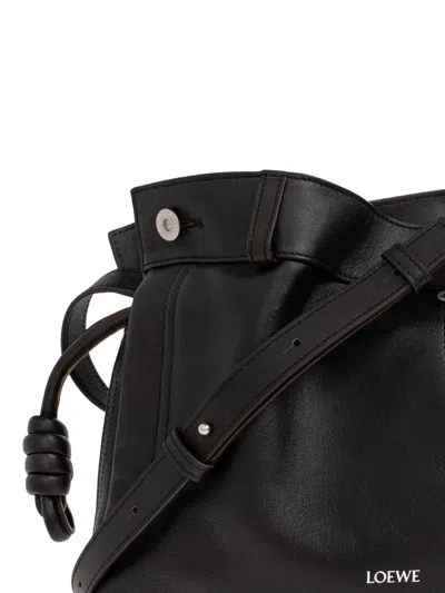 Loewe Leather Jean-detail Flamenco Clutch Bag In Black