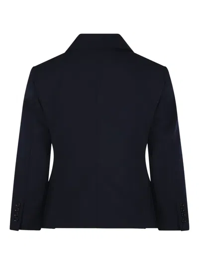 Max Mara Mxmdorico Stretch Virgin Wool Blazer In Blue