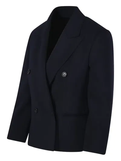 Max Mara Mxmdorico Stretch Virgin Wool Blazer In Blue