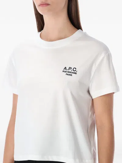 Apc A.p.c. Rue Madame Heavy Cotton Boxy T-shirt In White