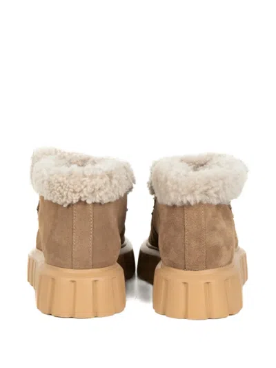 Voile Blanche 40mm Fur Trim Boots In Brown