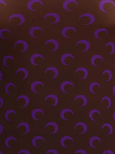 Marine Serre Moon-print High-neck Top In Brown