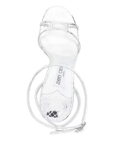 Jimmy Choo 100mm Leo Sandal In Metallic