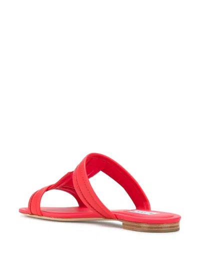 Tod's T Monogram Sandals In Red