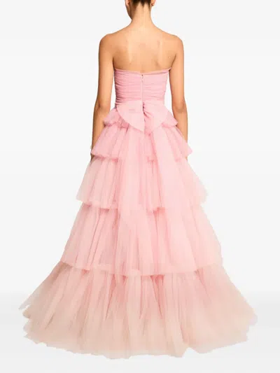 Jenny Packham Adore Tiered Bow Gown In Pink