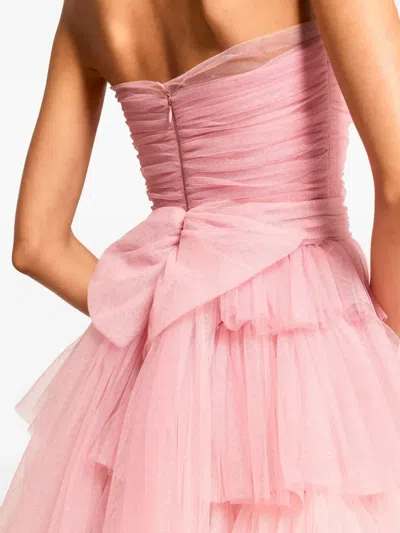 Jenny Packham Adore Tiered Bow Gown In Pink