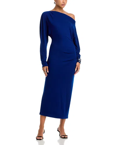 A.l.c . Sonny One-shoulder Long Sleeve Jersey Dress In Blue
