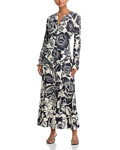 Farm Rio Cashews And Birds Winter Dress In Multi