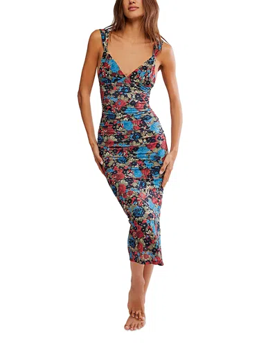 Free People X Intimately Fp Long Live Printed Mesh Slip In Multi
