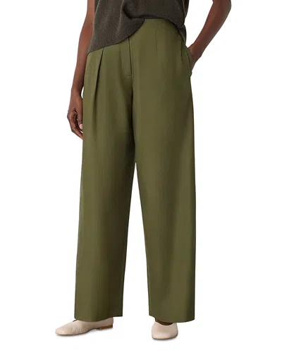 Whistles Pleat Front Barrel Trousers In Green